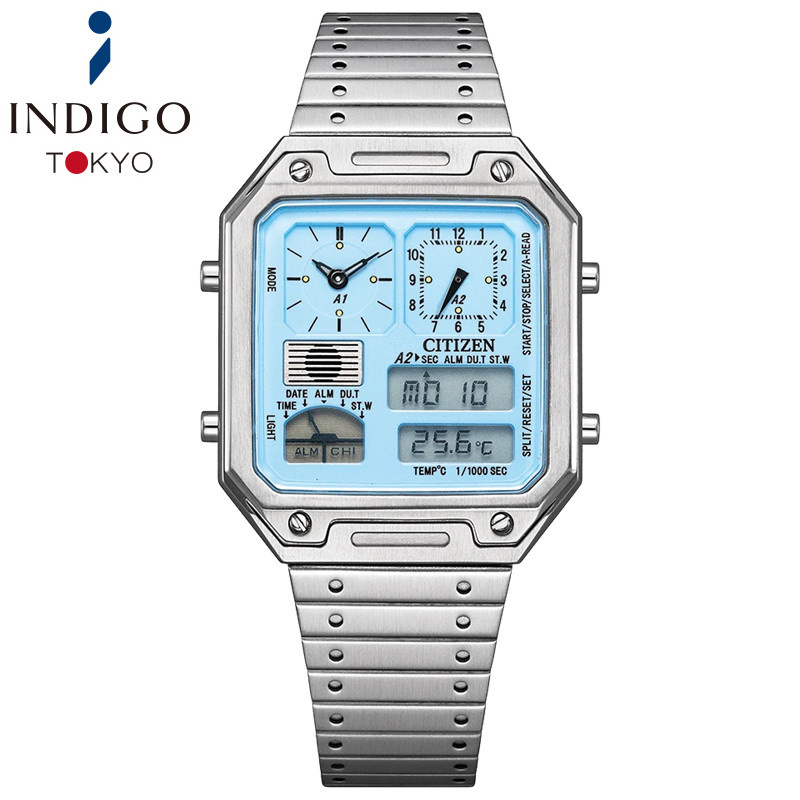 CITIZEN Record Label Playground Edition JG2120-73 Quartz Blue Dial 33.4mm Watch