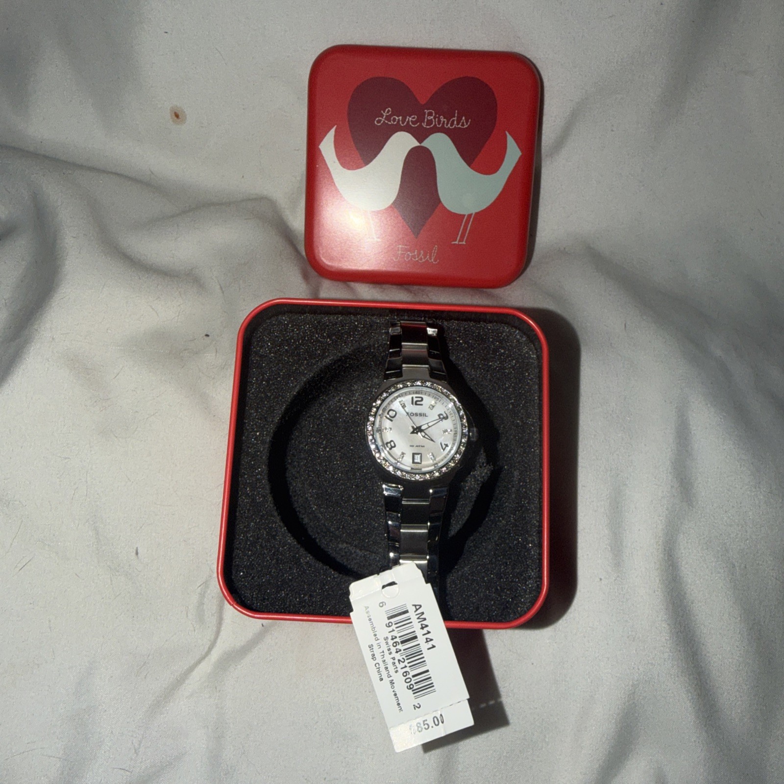 NIB Fossil Women’s Colleague Quartz Stainless Steel Watch AM4141 TESTED WORKS