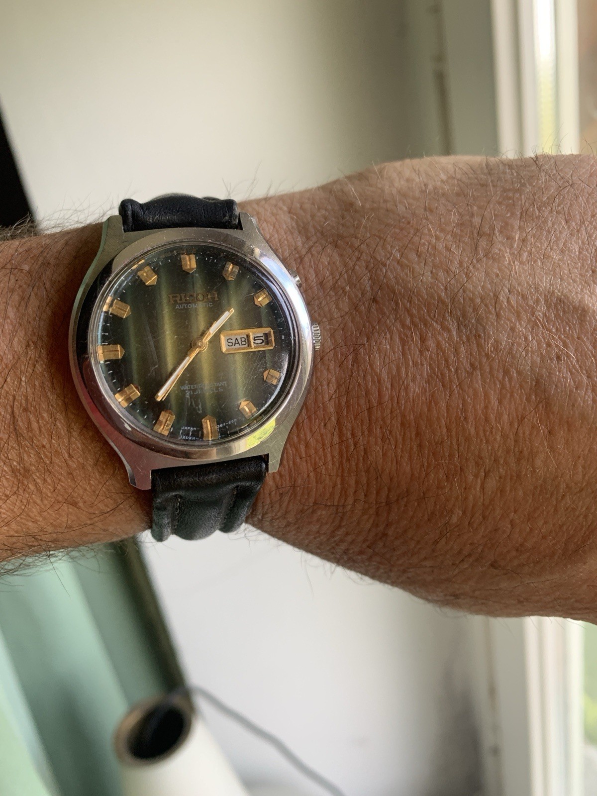 Vintage Ricoh Automatic 21 Jewels Men’s Watch – Green Dial – Steel