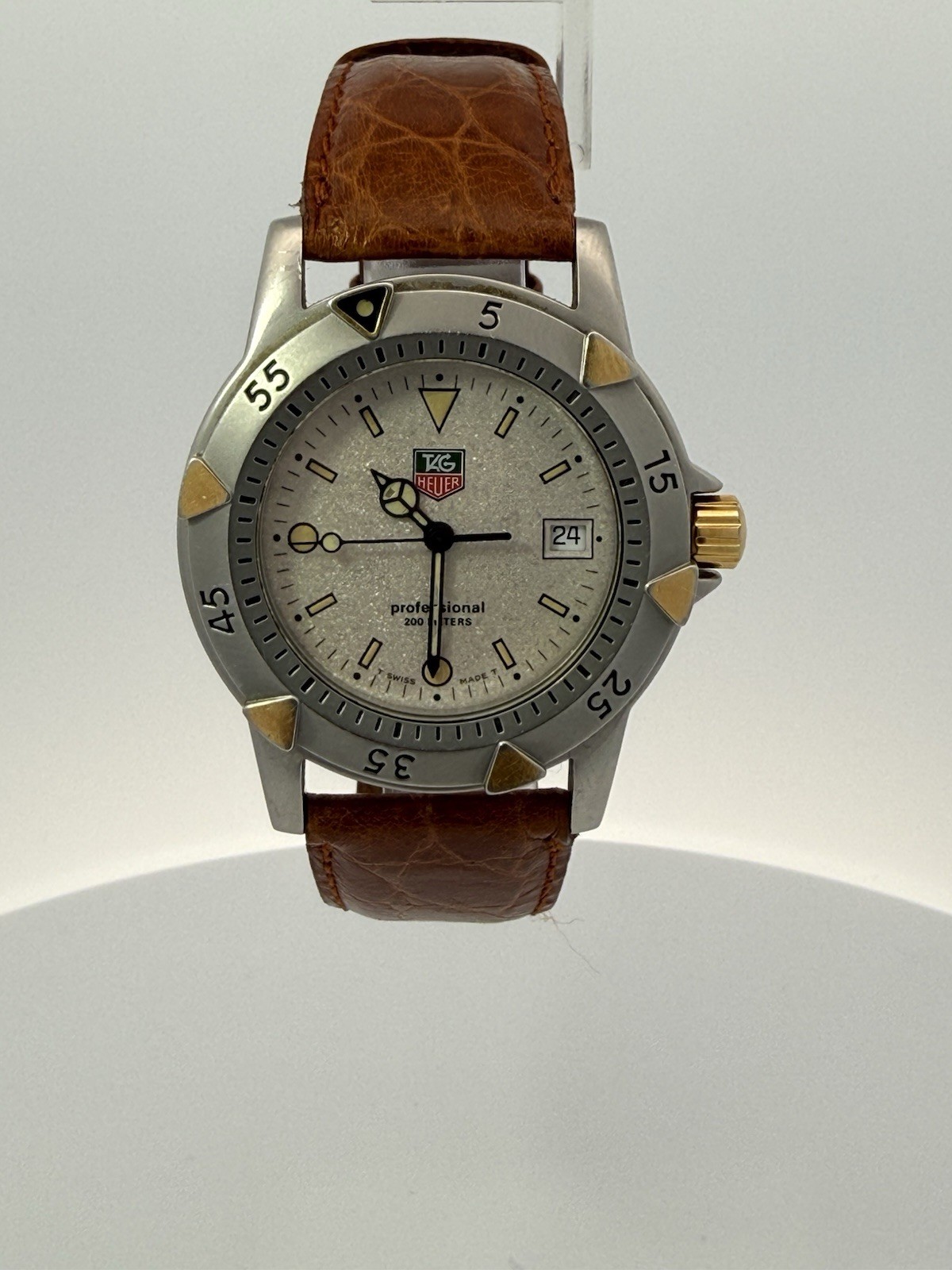 Vintage Breitling Geneve Tabarly Quartz Compass Bezel Watch Blue Dial L