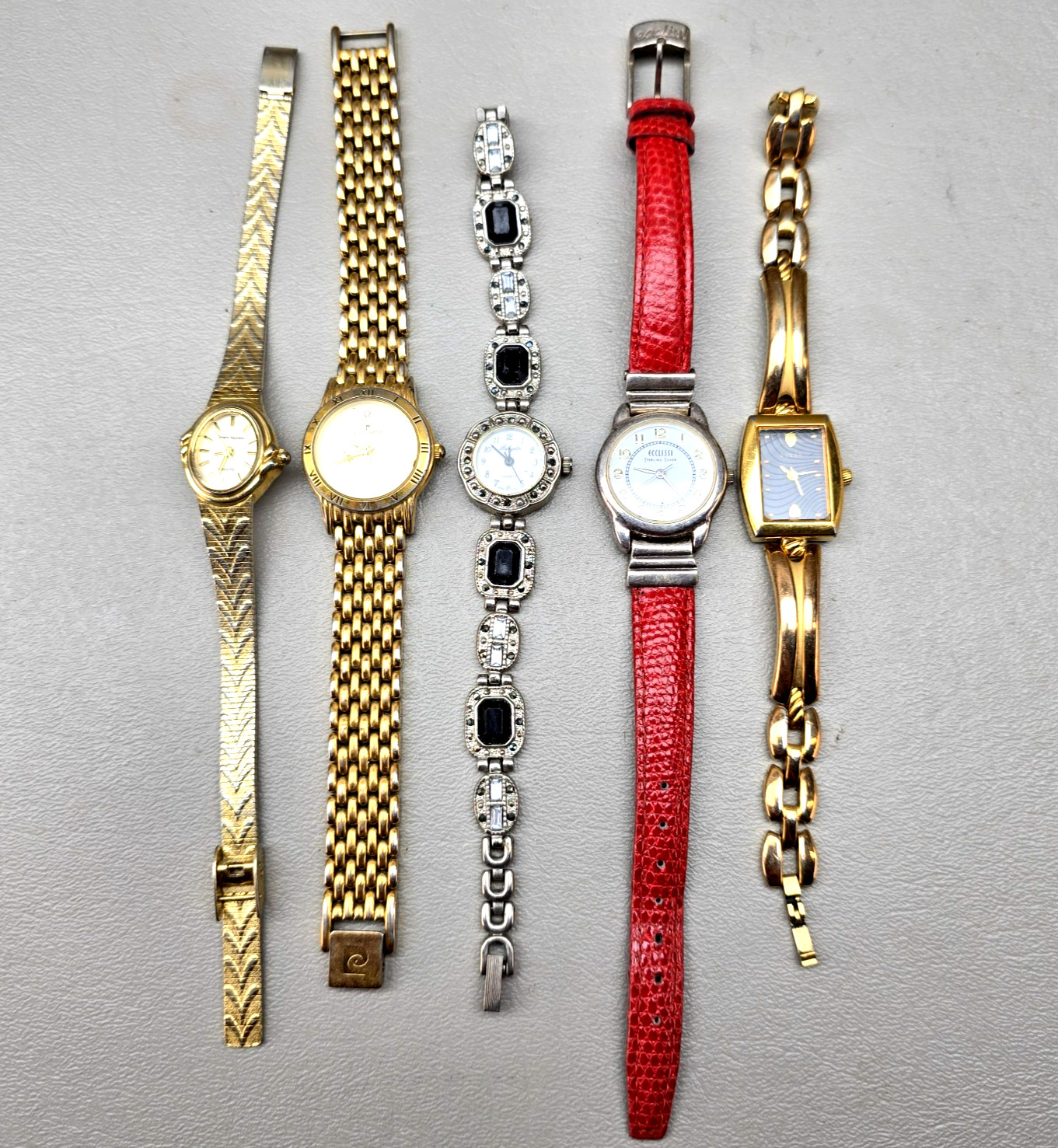 Watche Lot Womens Guess Pierre Cardin Ecclissi Sergio Valente 5 Pcs READ