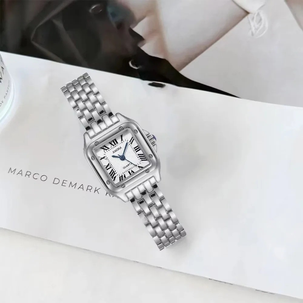 Classic Retro Square Waterproof Women’s Diamond-embedded Watch