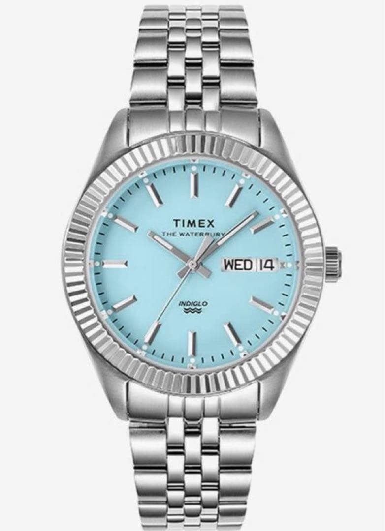 TIMEX Waterbury Legacy TW2V66500 36mm Sky Blue Dial Silver Bracelet