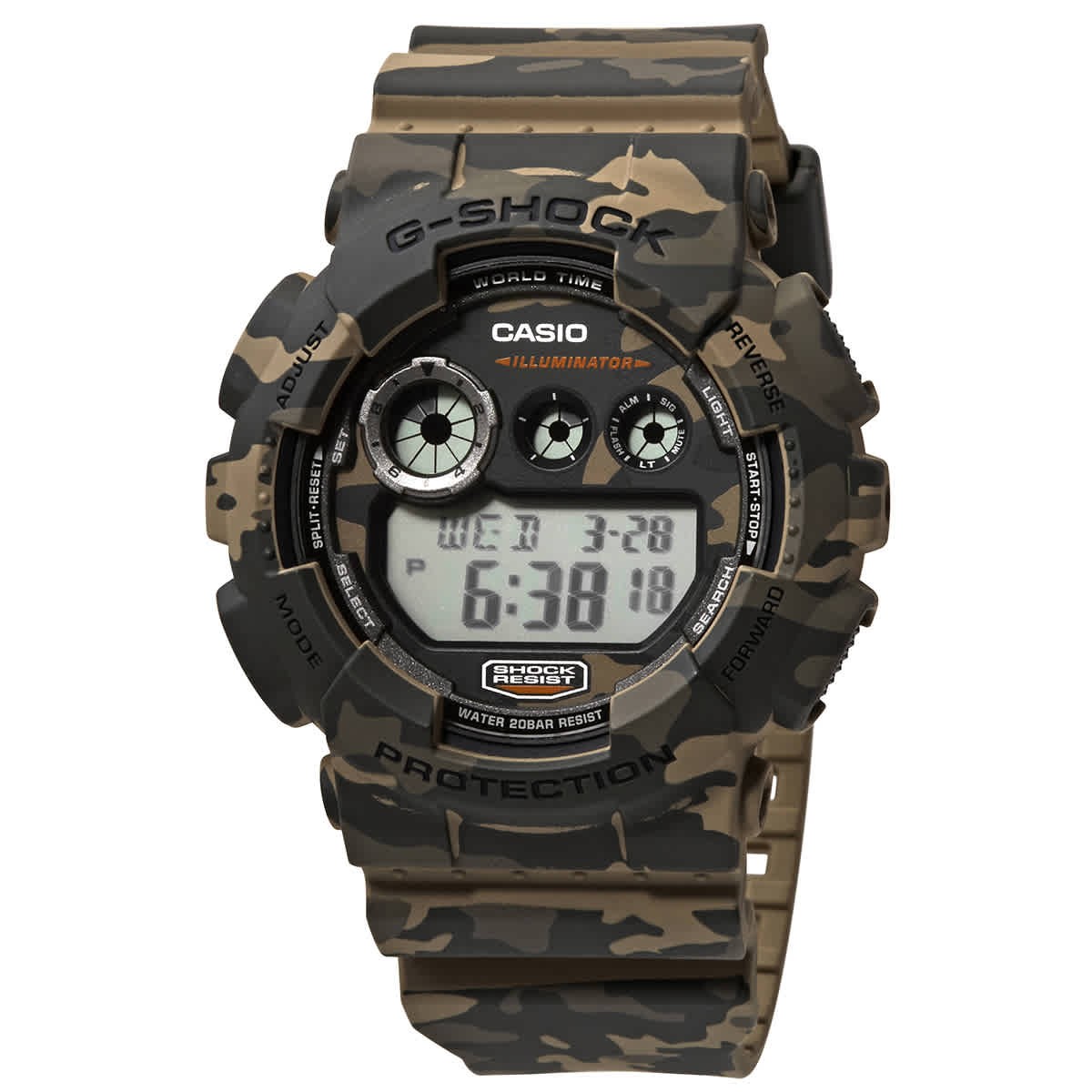 Casio G Shock Classic Brown Camouflage Resin Men’s Watch GD120CM-5CR
