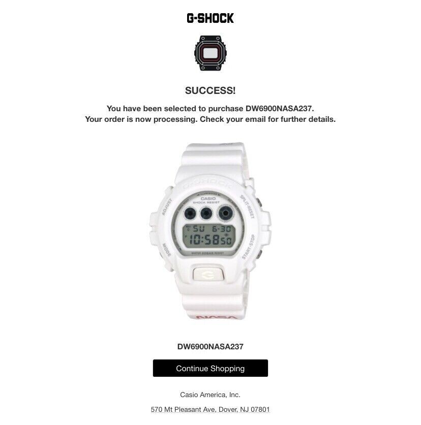 ✫ CASIO G-SHOCK NASA x G-Shock DW6900NASA237 “Winner Selected” – IN STOCK
