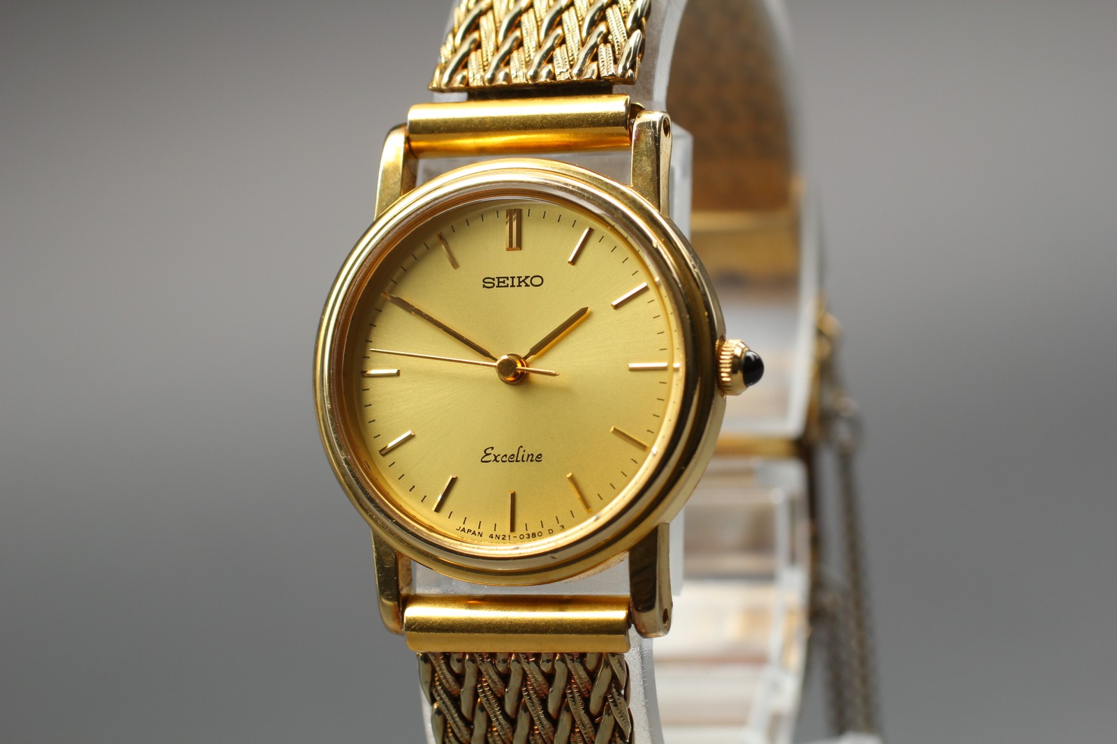 Vintage 1990 [N MINT] Seiko Exceline 4N21-0180 Gold Quartz Women’s Watch JAPAN