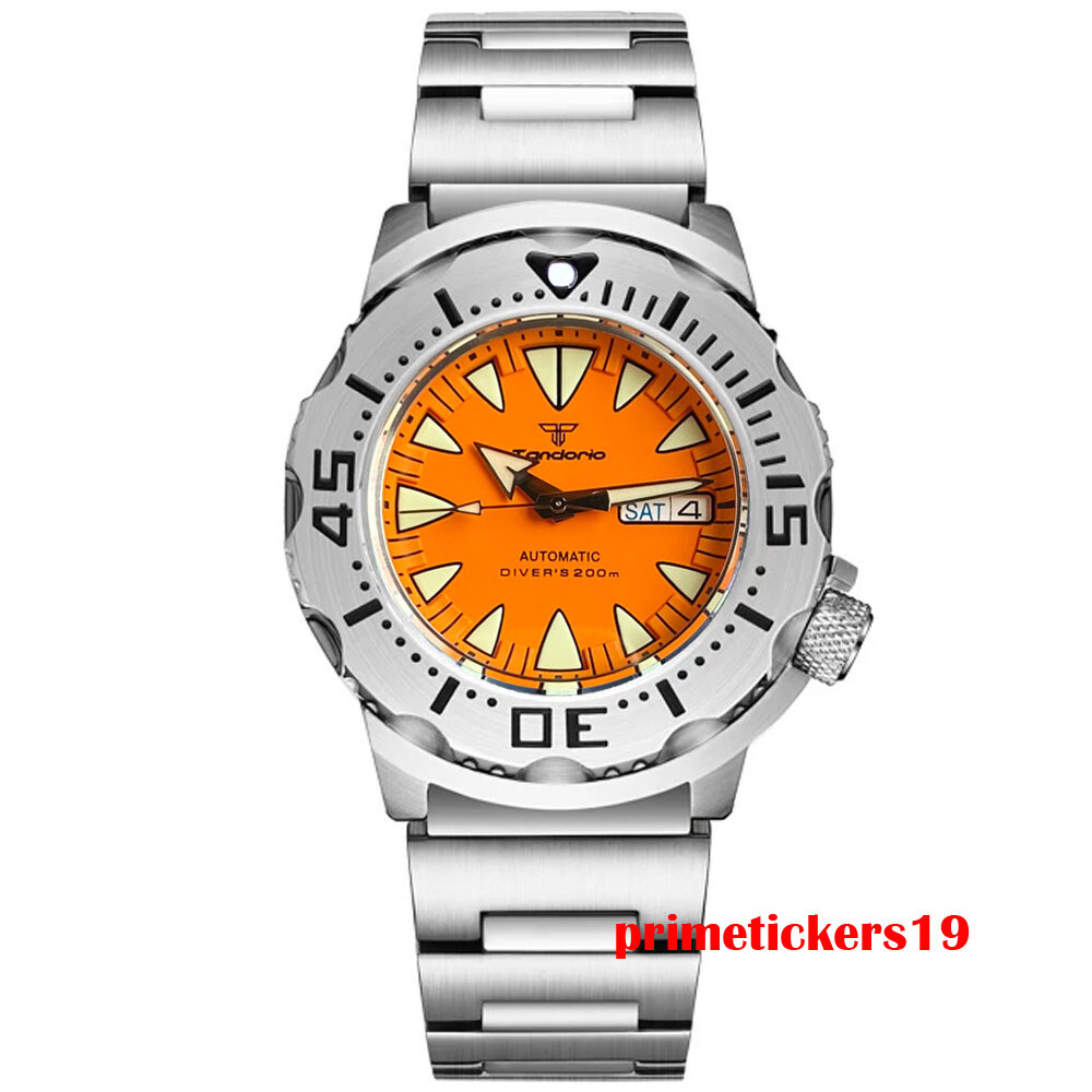 Tandorio Monster NH36 42mm Steel Automatic Men Watch Sapphire Week Date Luminous