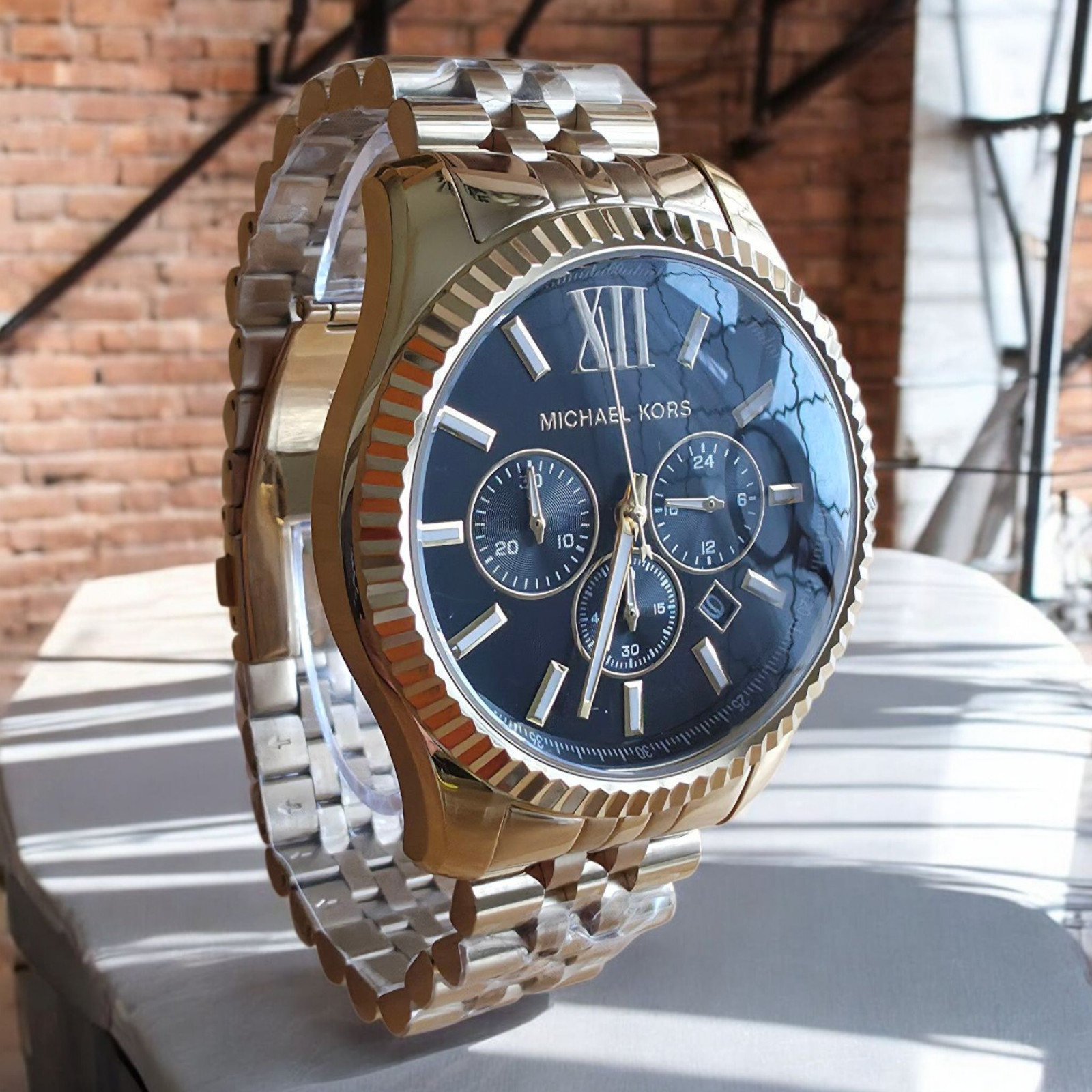 Michael Kors MK 8286 Lexington Mens Gold PVD