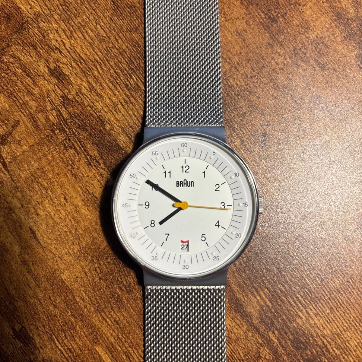 Braun Men’s White & Silver Mesh Watch BNH0032WHSLMHG From Japan