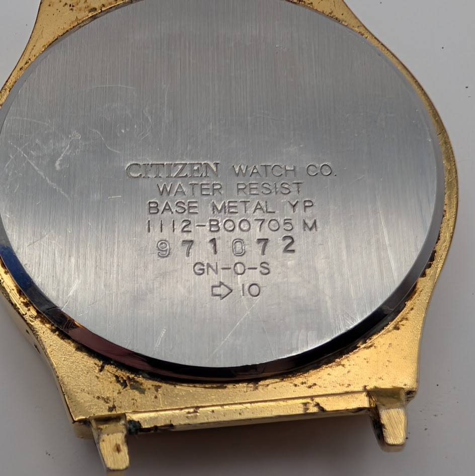 Citizen Quartz Watch Black Dial Date Gold-Tone 31mm Case 14mm Lugs Running
