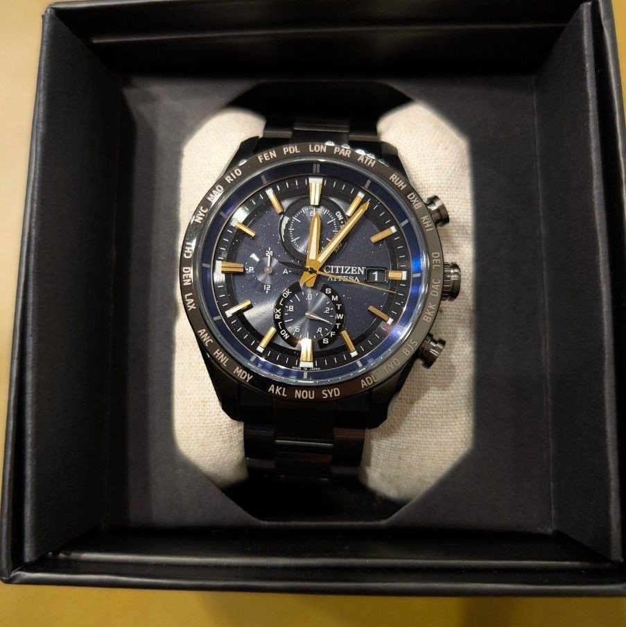 Citizen Attesa AT8289-67E Black Titanium Eco-Drive Radio New Japan