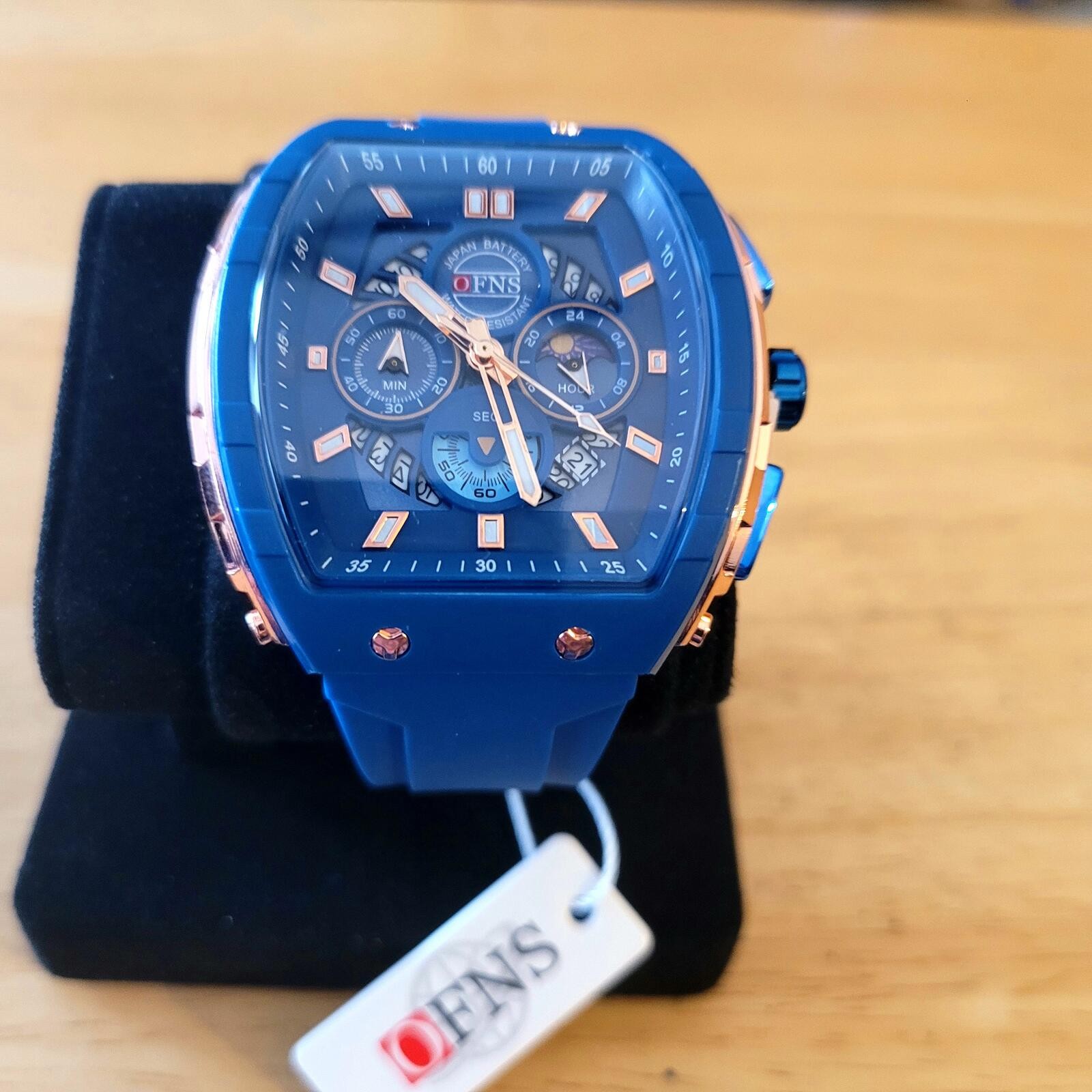 OFNS Blue Silicone Strap Men’s Watch