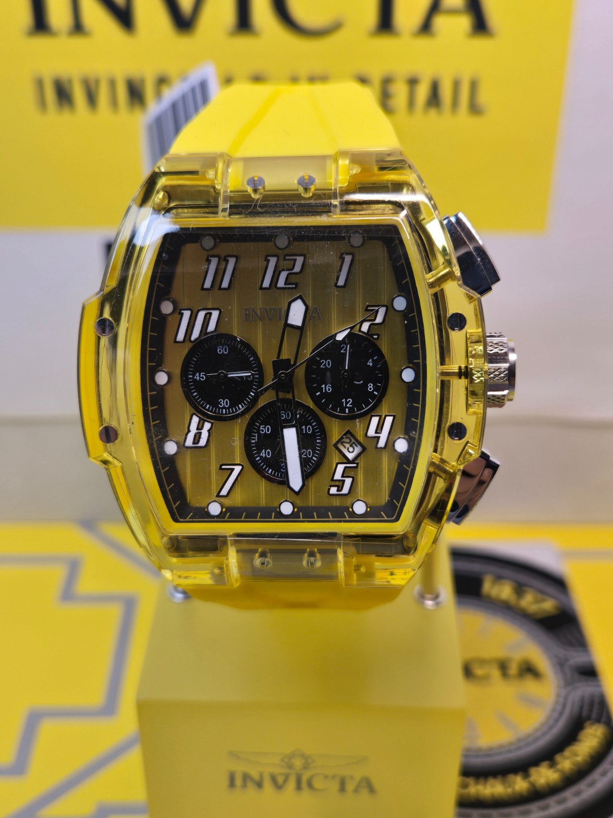Invicta S1 Rally Men’s Kinesia Anatomic Watch – 47mm Yellow with Yellow DIal NEW