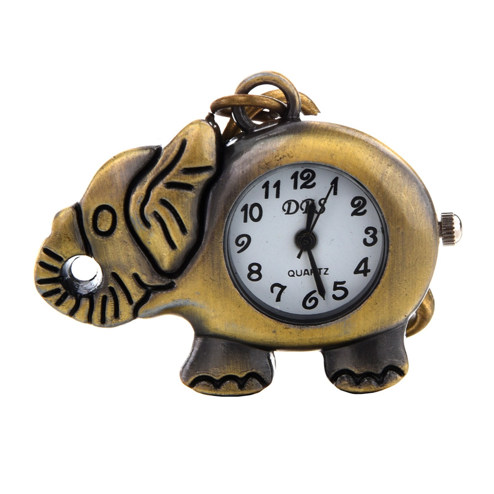 2X Bronze Tone Elephant Pendant Lobster Hook Keyring Watch Z5R38979