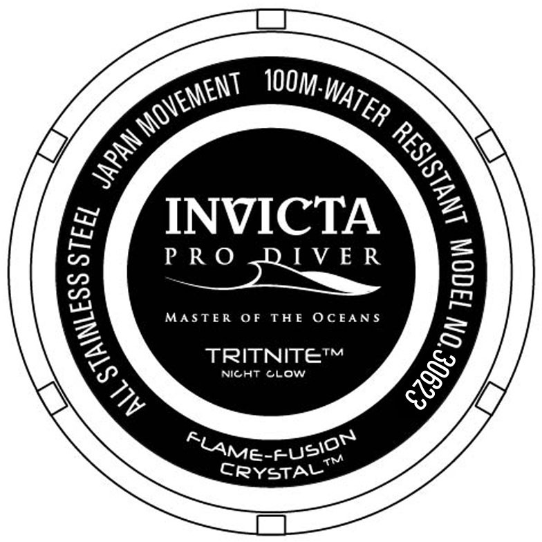 Invicta Men’s 30623 Pro Diver Quartz 3 Hand 43MM Green Dial Gold Steel Watch