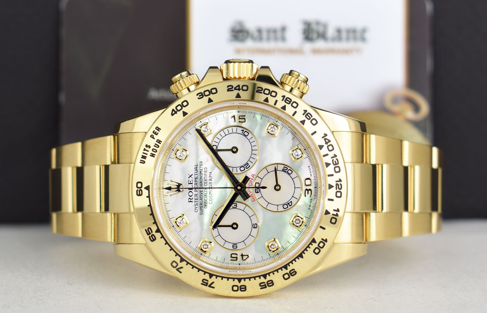 ROLEX – 40mm 18kt Gold DAYTONA MOP Diamond Dial 116508 – SANT BLANC
