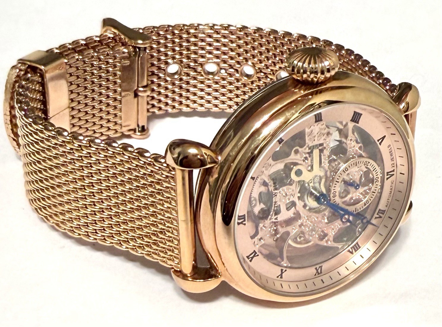 45mm Auto Rosetone Skeleton | Milanese Mesh Strap | Constantin Weisz M Watch