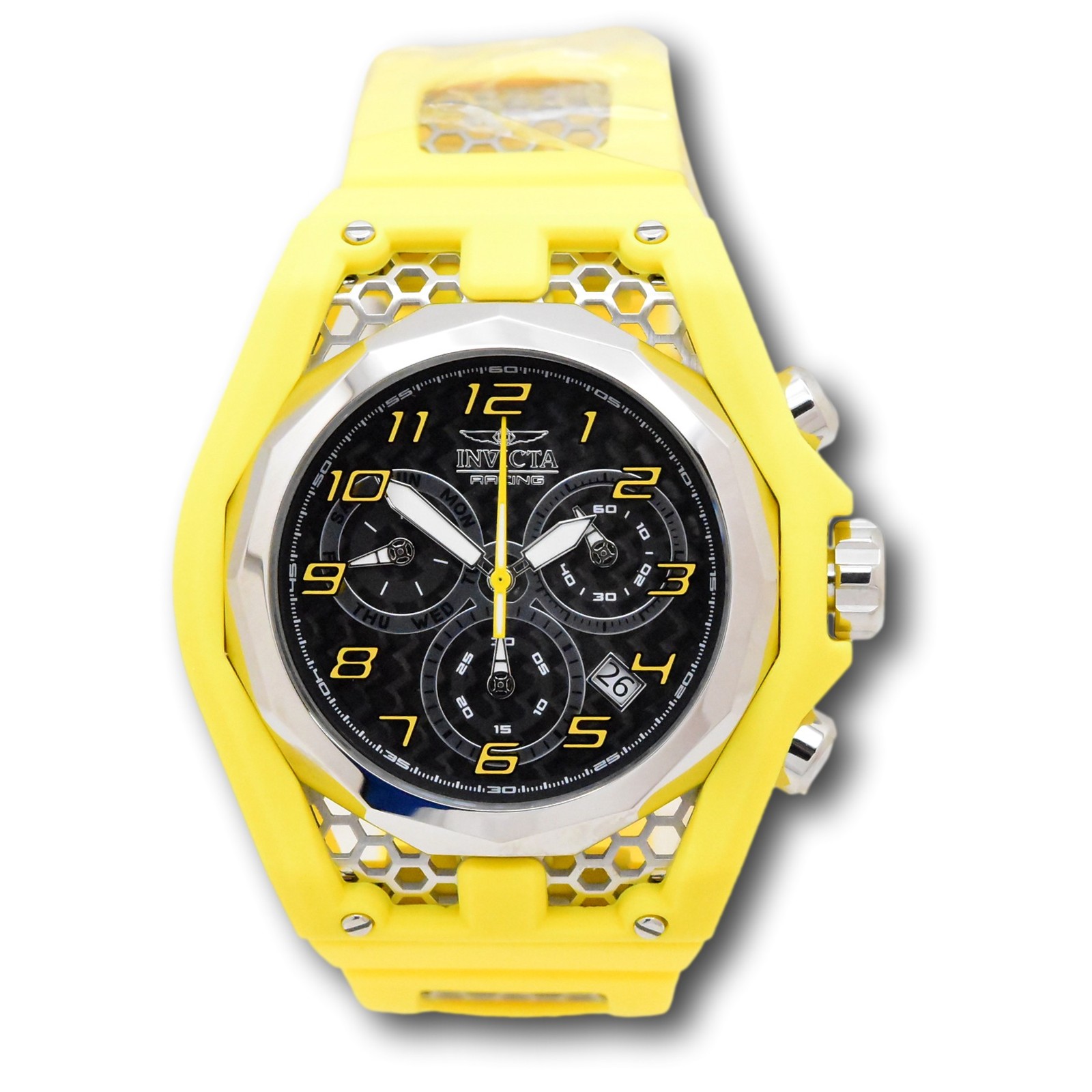 Invicta Racing Carbon Fiber Dial Men’s 53mm Swiss Chrono Watch 47206 RARE