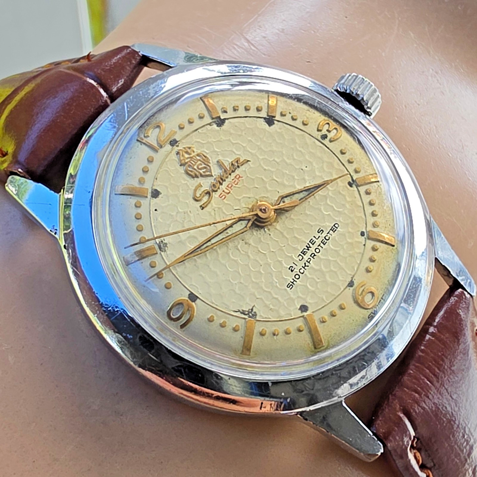 Vintage SANDOZ SUPER men’s manual wind watch 21Jewels swiss made 1960s