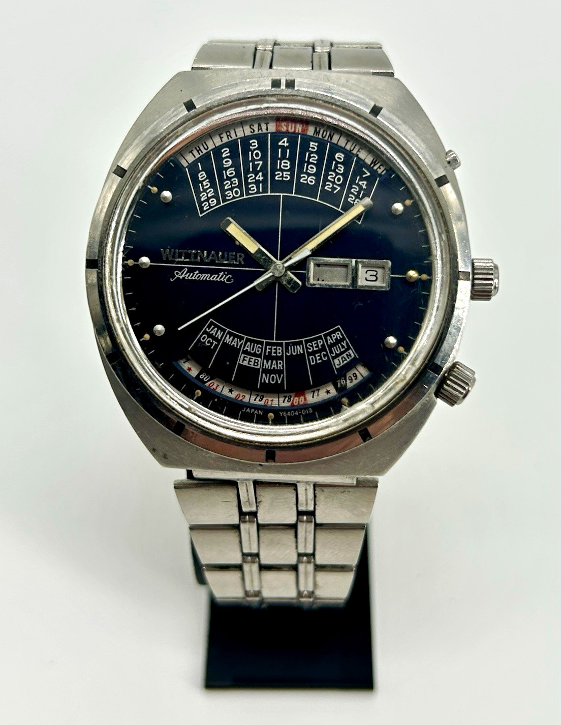 Vintage Wittnauer 2000 Time Machine 30-Year Calendar Black Dial Automatic Men’s