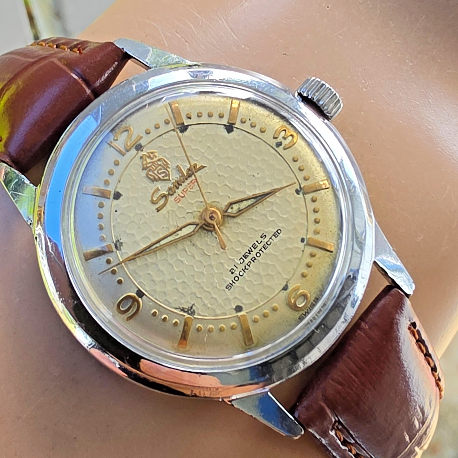 Vintage SANDOZ SUPER men’s manual wind watch 21Jewels swiss made 1960s