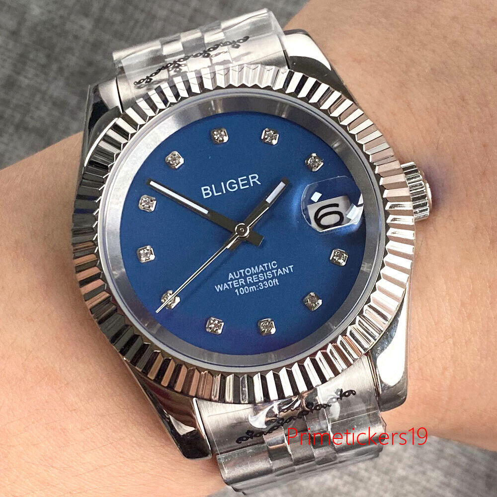 BLIGER White/Black/Blue/Green Jewel Dial PT5000 NH35 36/39mm Automatic Men Watch