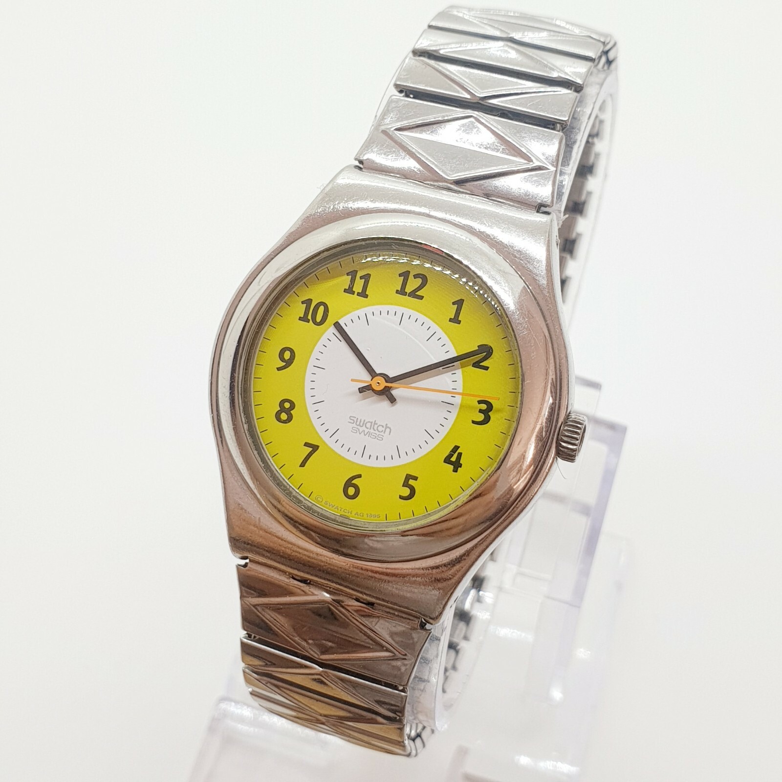1995 Lime Green Swiss Made Swatch irony Steel Watch for Women and Men 33m 90s