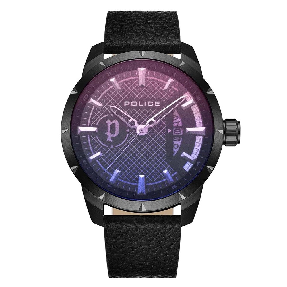 Police Men’s Watch Date Neist 45mm Case Mineral Glass Purple Change