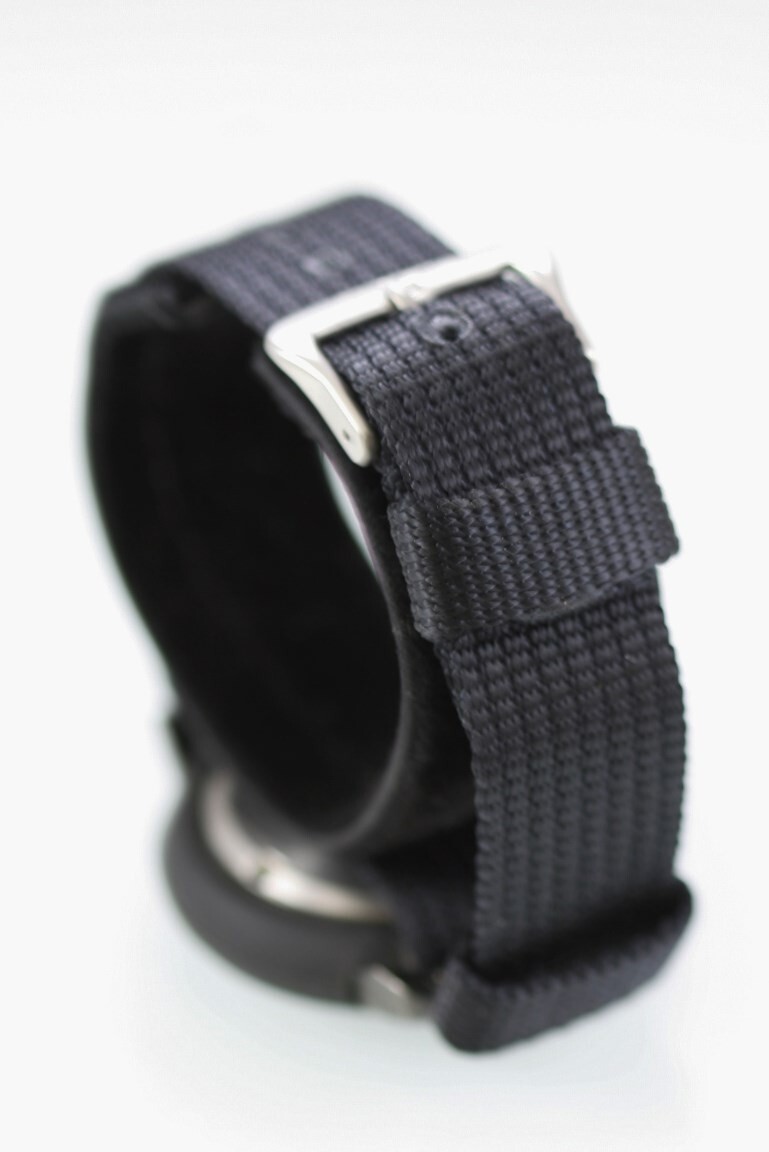 Fossil FSL Men Watch Nylon Black Rubber Stainless 100m Battery Brown Quartz