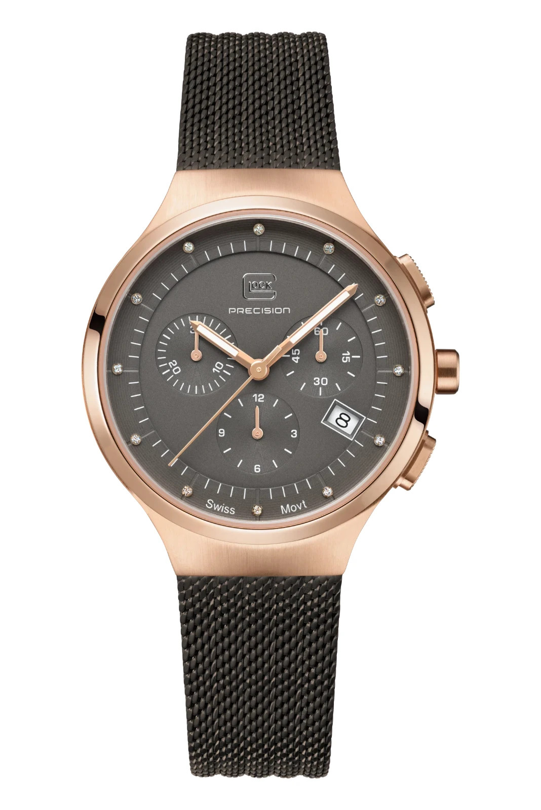 GW-17-2-18 Glock watch 12 DIAMONDS, SAPPHIRE CRYSTAL, SWISS SUPER-LUMINOVA®