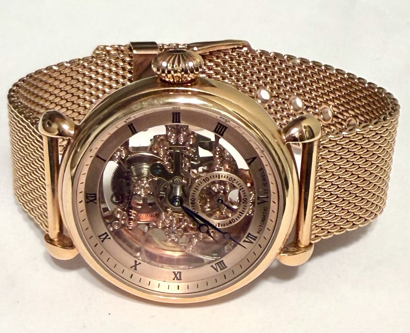 45mm Auto Rosetone Skeleton | Milanese Mesh Strap | Constantin Weisz M Watch