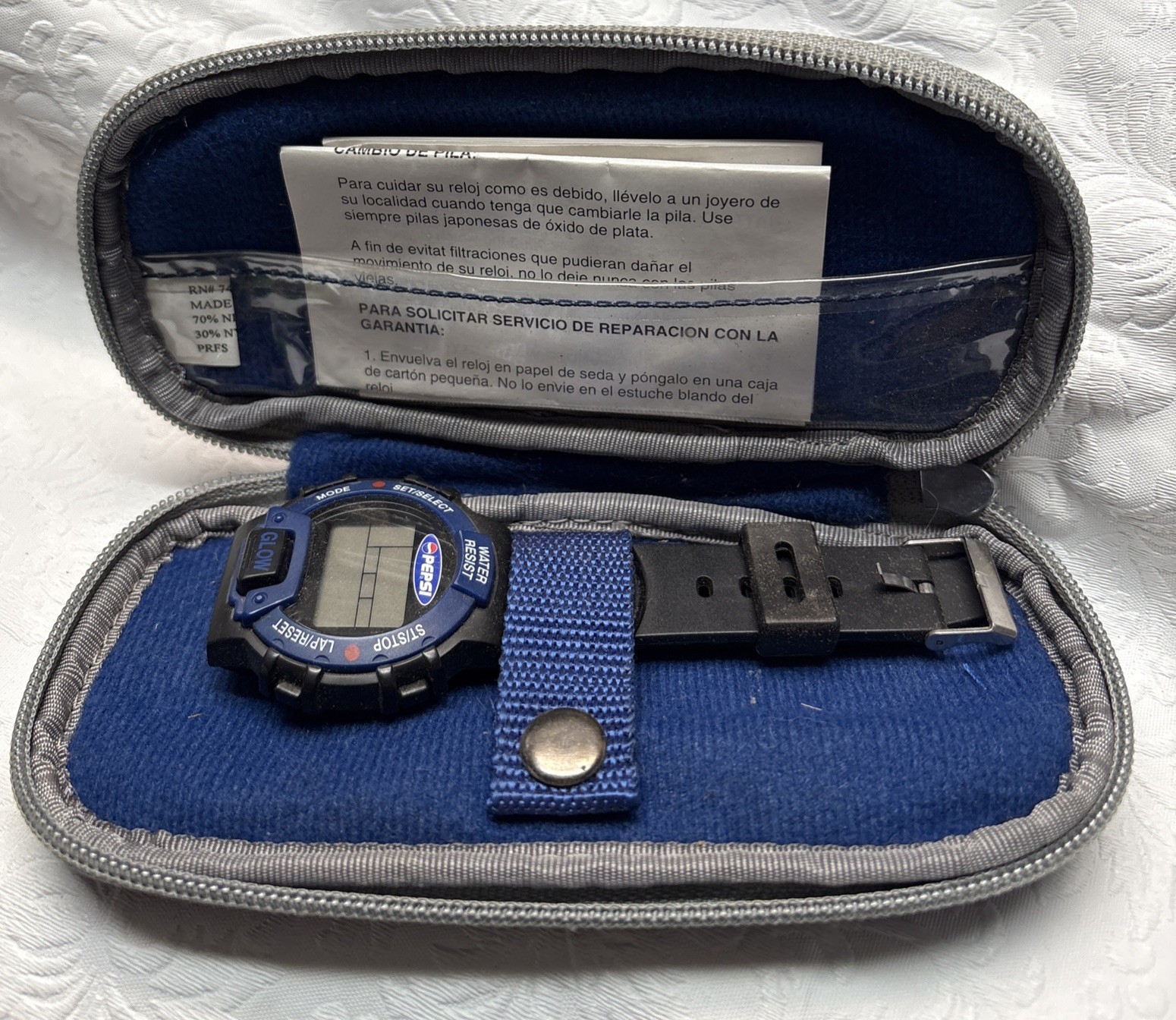 Vintage 1997 PEPSI Digital Promo Sport Watch With Neoprene Case – Needs Battery