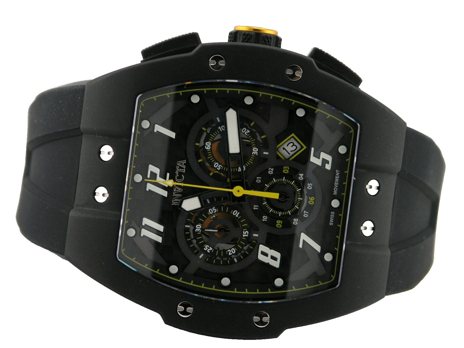 NEW INVICTA RACING 46643 SWISS RONDA BLACK CHRONOGRAPH TITANIUM SAPPHIRE LE 47MM