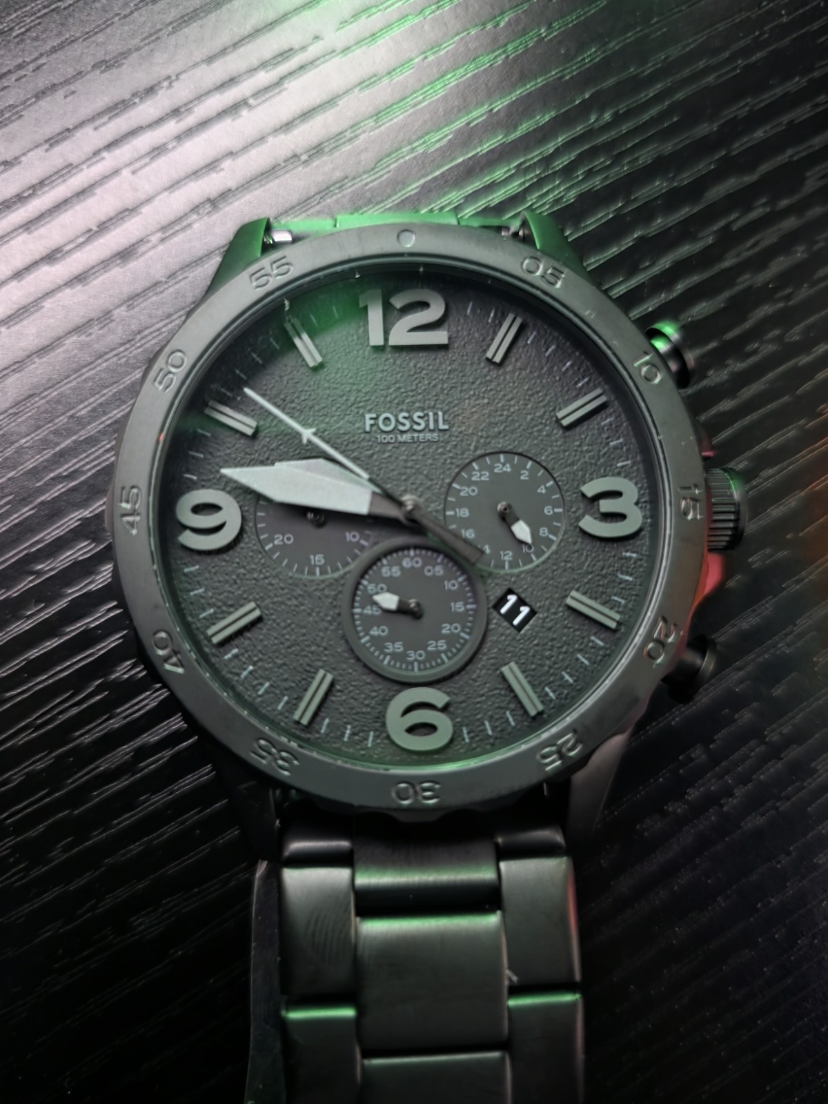 New Fossil Watch Men Nate Stainless Steel 50m