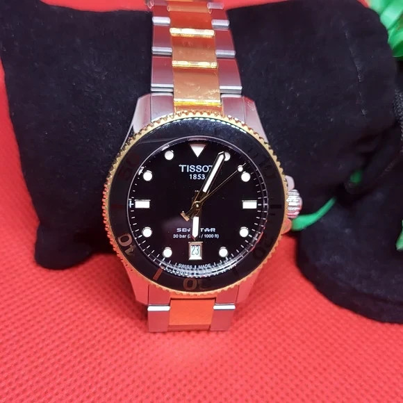 Tissot Seastar Black and Gold Watch, #35