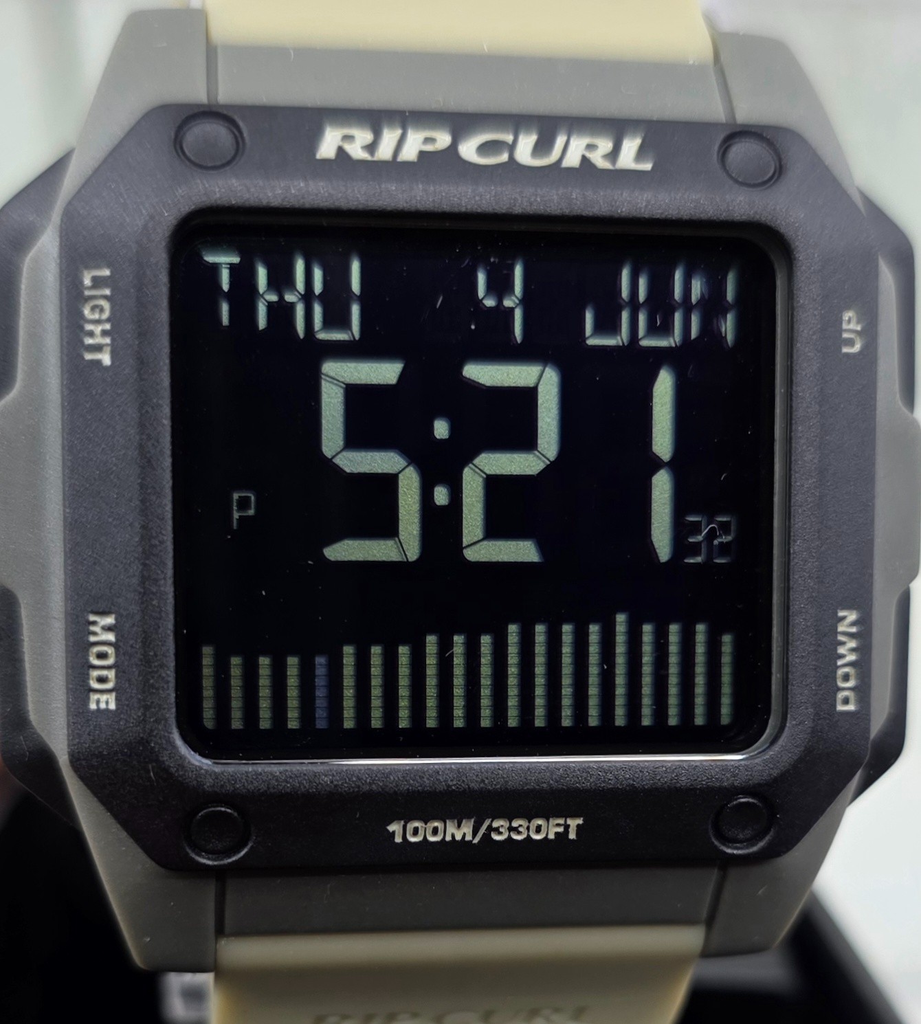 New Rip Curl Odyssey Tide Men Watch 1SZ Khaki Surf Digital Waterproof 000MTI