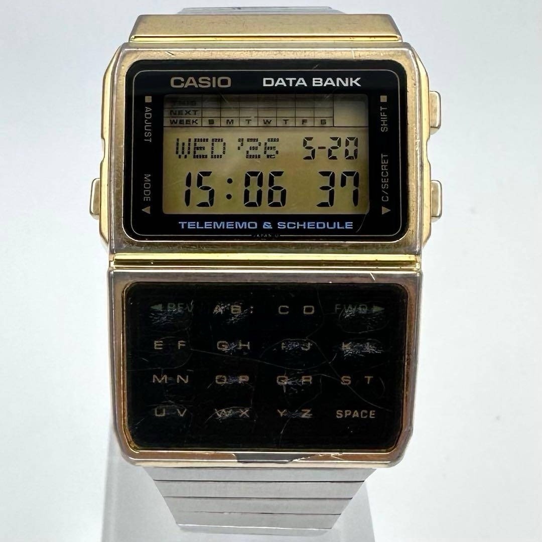 CASIO DBC-610 Data Bank Gold Vintage Digital Watch Telememo Calculator Japan