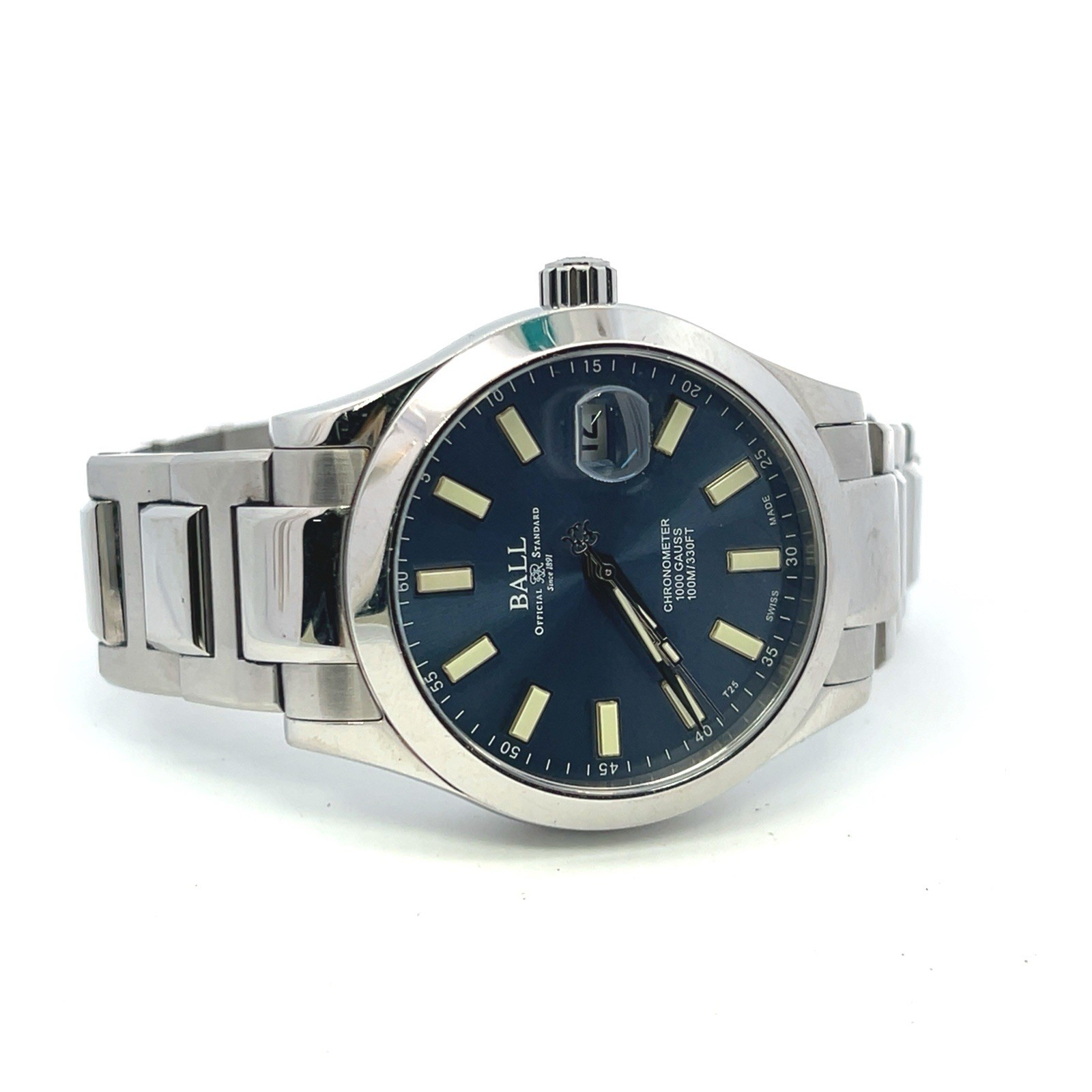 BALL Engineer II Marvelight NM9026C 904L Automatic 40mm Blue Dial SS Watch