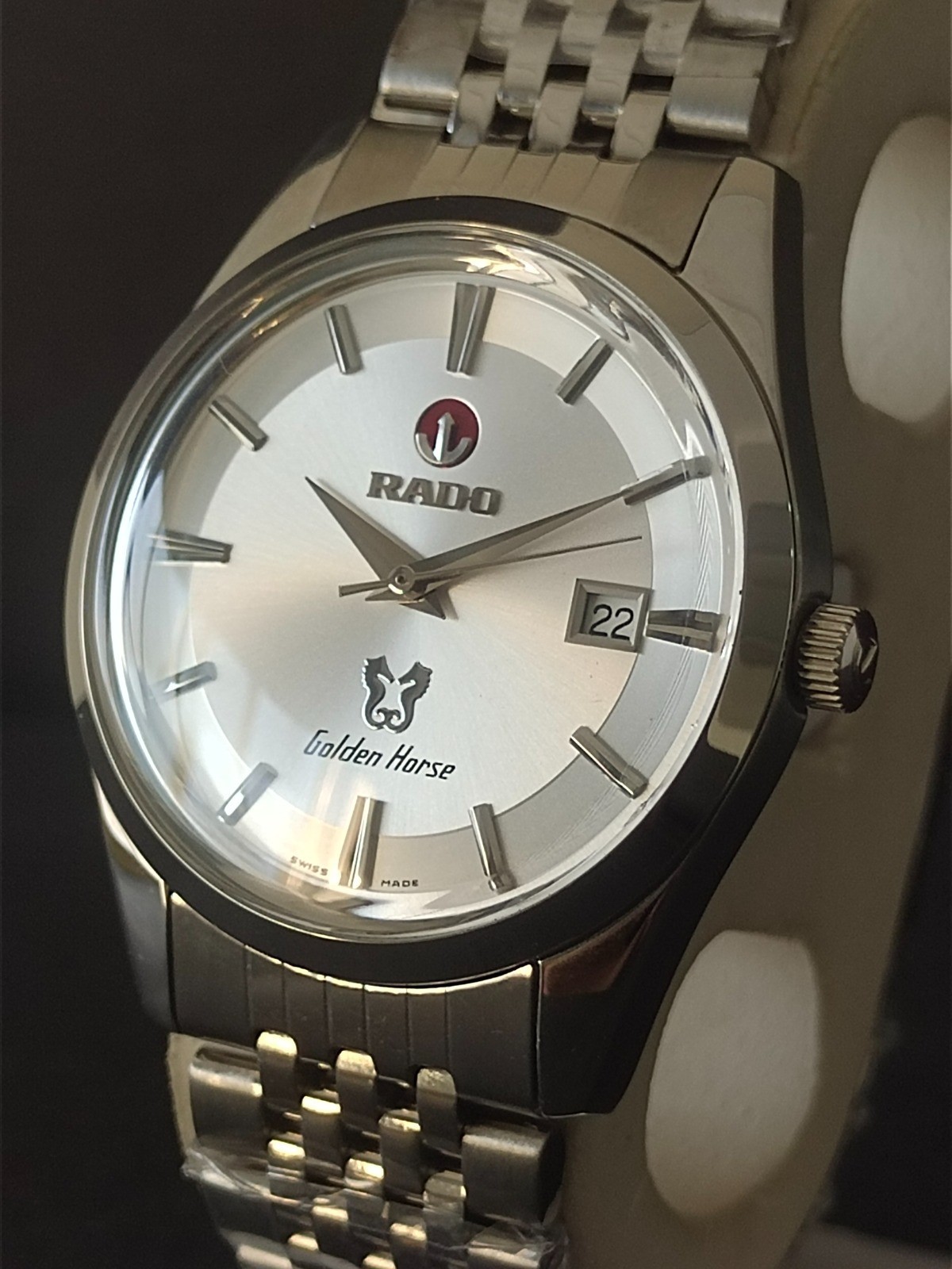 RADO Golden Horse Automatic Watch Silver Dial Date Original ETA 28/36 Movement
