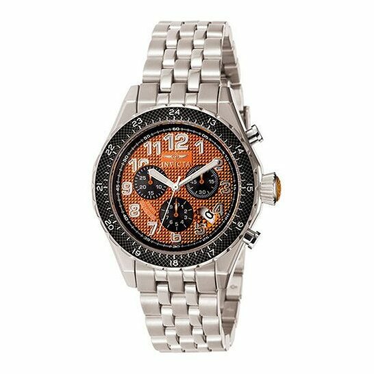 NEW INVICTA 4058 EXTREME SWISS CHRONOGRAPH WATCH ORANGE DIAL STEEL SAPPHIRE