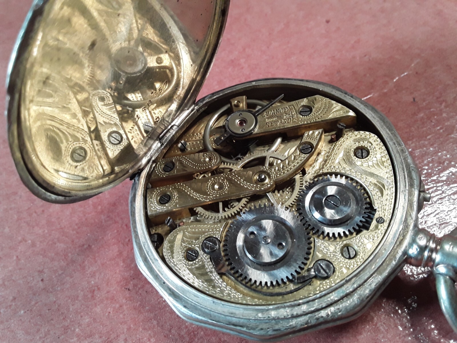 Antique Swiss Cylinder Pocket Watch-Fancy Dial 49.5MM-Working
