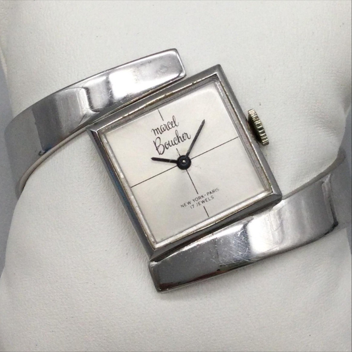 Vintage Marcel Boucher Womens Watch 22mm Silver Tone Bangle Manual Wind 6.5″