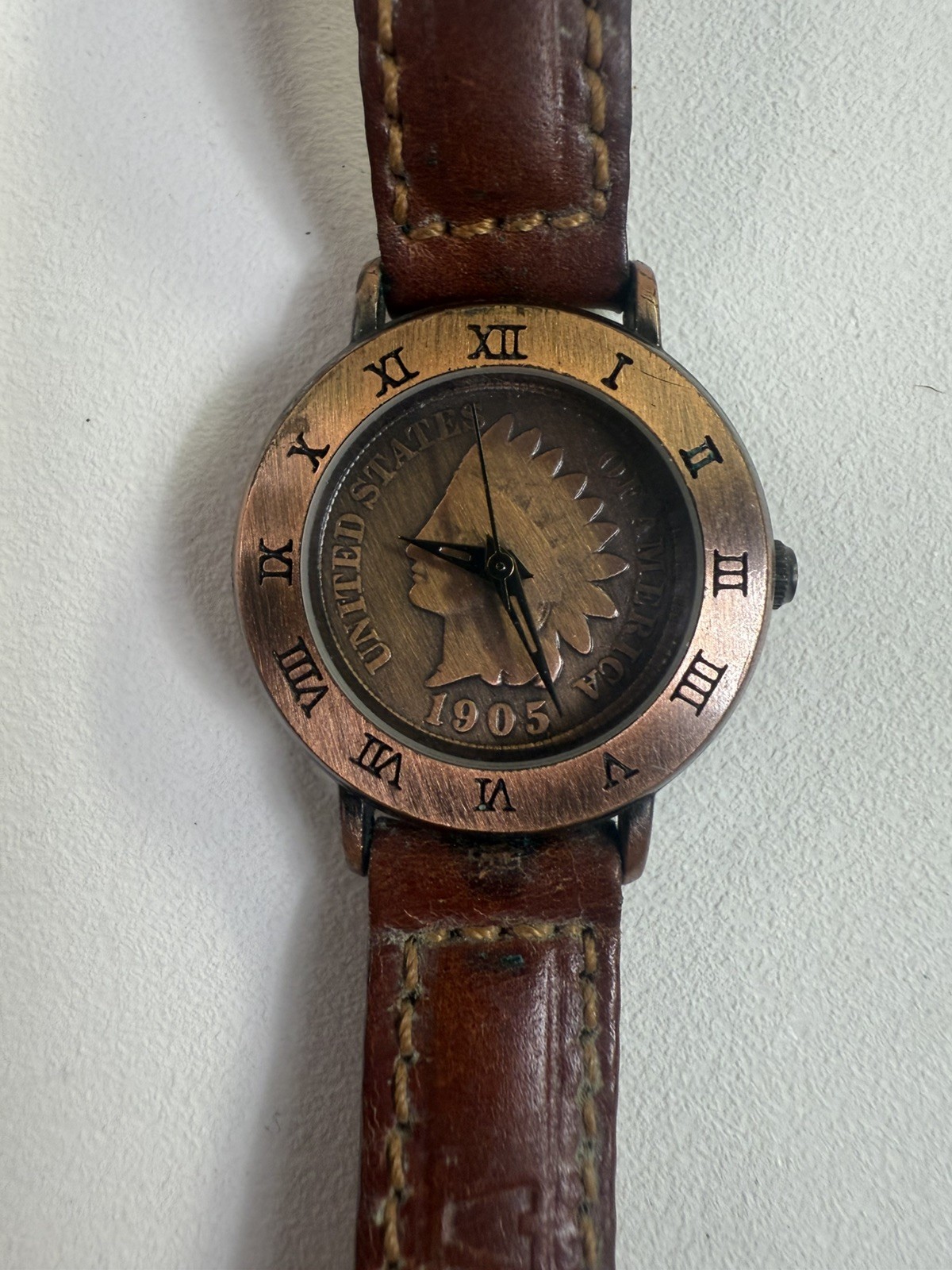 Britannia 1906 Indian Head Penny Dial Watch Womens Runs 26mm