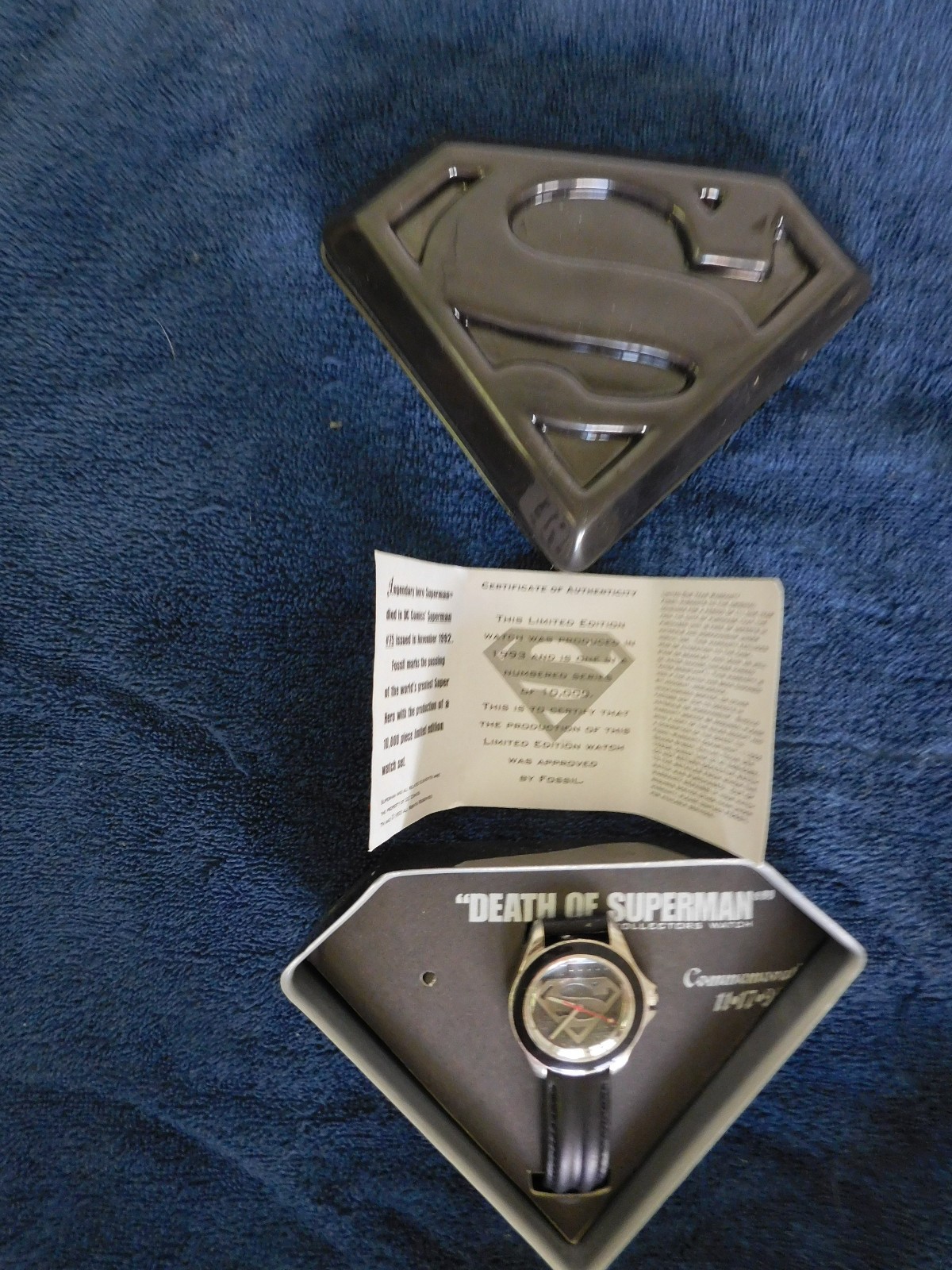 Fossil Death of Superman Collectors Watch 3.8 cm Leather Band Limited Edition