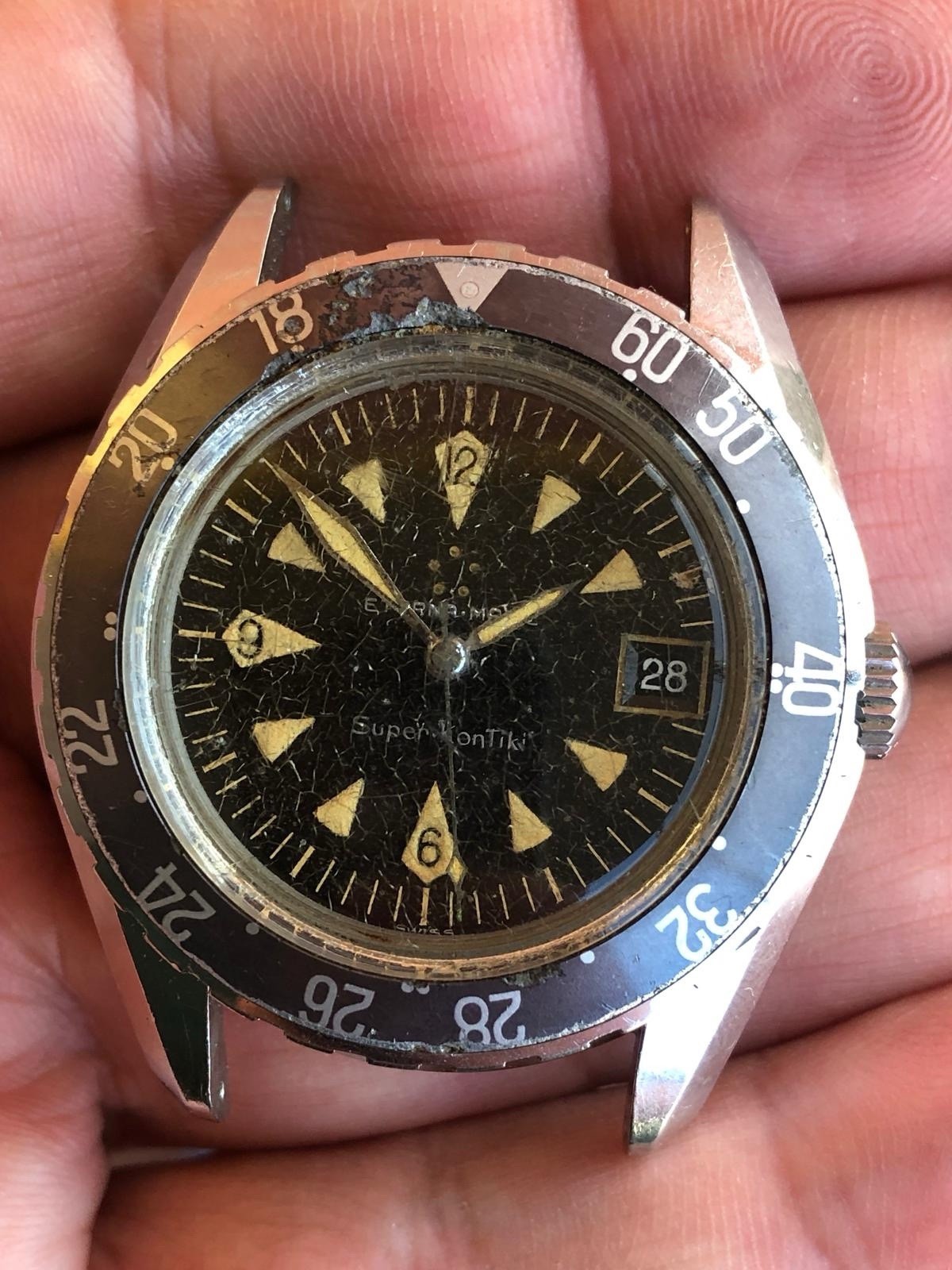Eterna Matic Super-Kontiki First Series Ref 130 PTX Gold Graphic Sub Vintage Rare