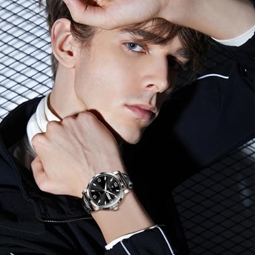 Mens Watches Large Face Casual Watches for Men Luxury Analog Black-G8411P
