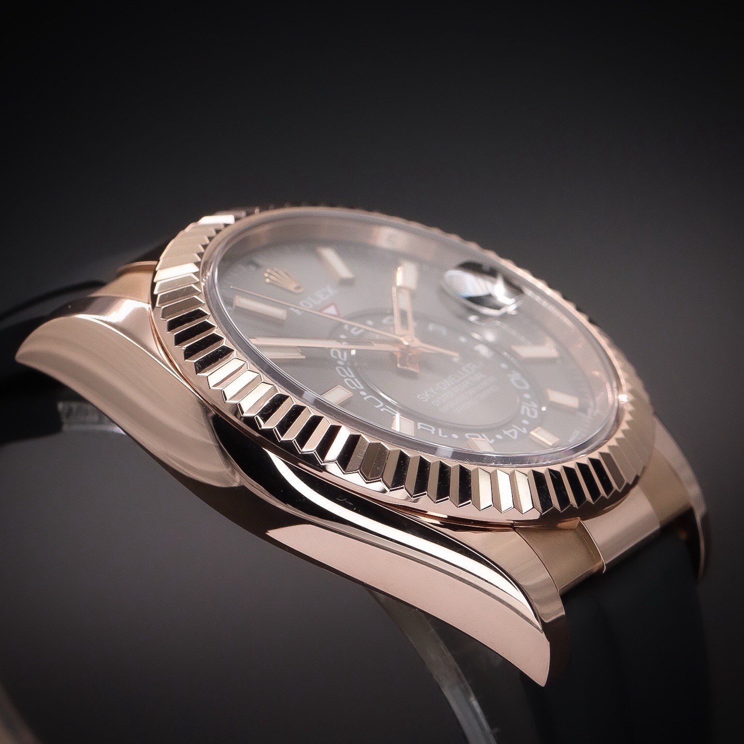 ROLEX Sky-Dweller “Slate” 18k Everose Gold & Oysterflex | 326235 | Full Set