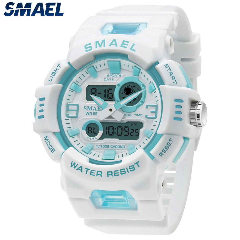 SMAEL Sport Watches Men Fashion White LED Wristwatch Boys Girls Digital Watch