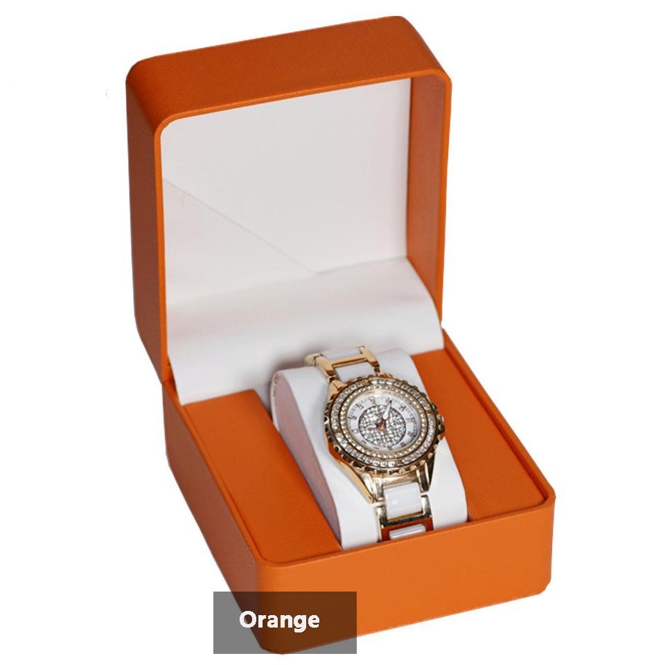 Black PU Leather Watch Gift Box with Pillow Single Wristwatch Display Case!!