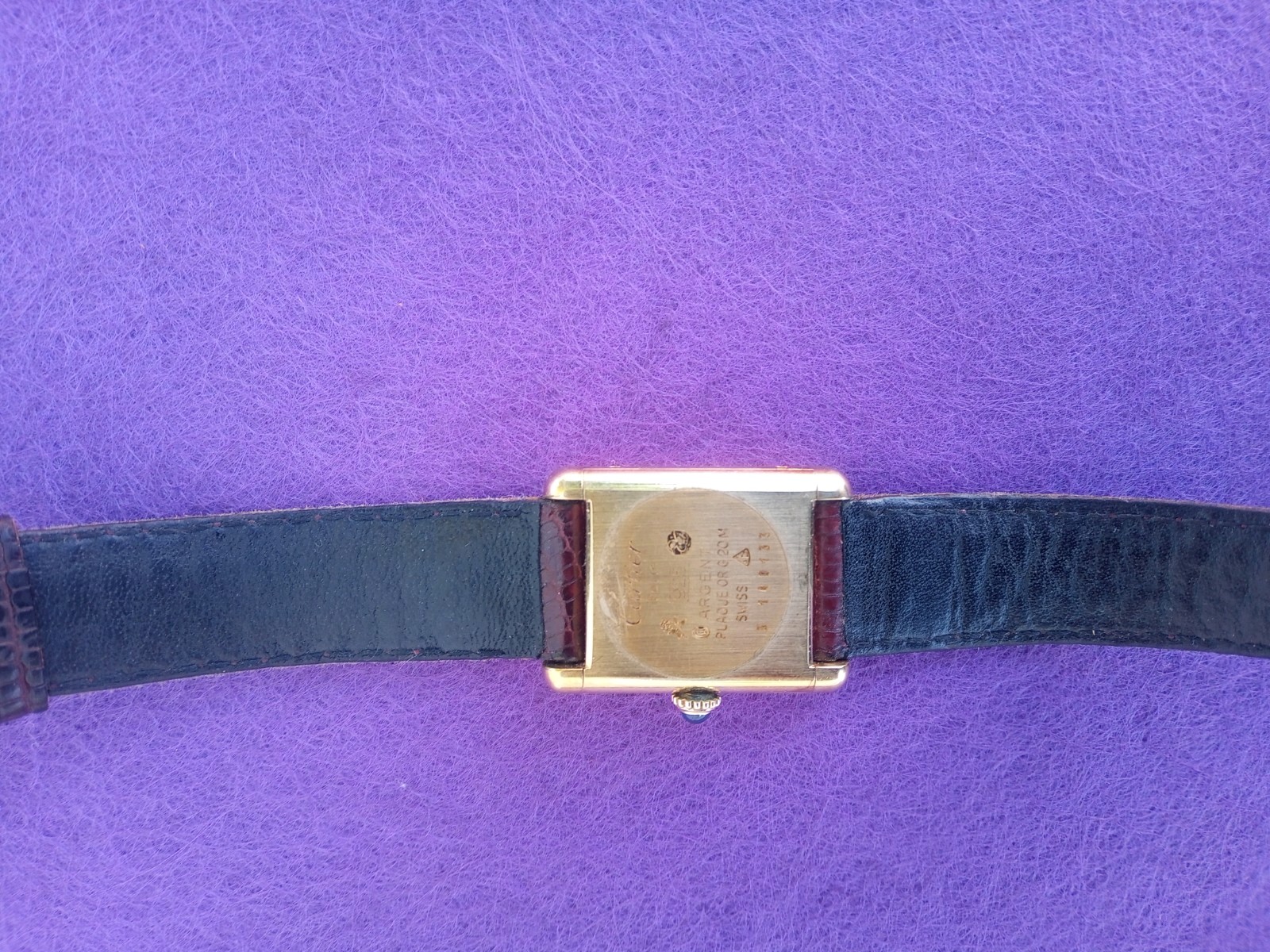 Cartier 1980s Tank Must Vermeil Women’s Burgundy/red wine Manual Wind watch